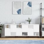 vidaXL Buffets 3 Pièces Blanc Bois d'ingénierie