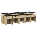 vidaXL Ensemble à manger de jardin et coussins 11 Pièces beige poly rotin