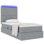 vidaXL Lit de rangement LED avec matelas Gris clair 90 x 190 cm Tissu