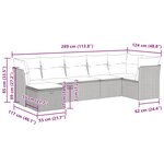 vidaXL Salon de jardin avec coussins 7 Pièces beige résine tressée
