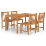 vidaXL Ensemble de salle à manger de jardin 5 pièces 150 x 90 cm en bois de teck massif