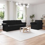 vidaXL Ensemble de Canapés 2 pc Noir tissu
