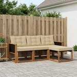 vidaXL Ensemble de canapés d'extérieur 4 pc Naturel et Beige