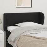 vidaXL Tête de lit avec oreilles Noir 93x23x78/88 cm Similicuir