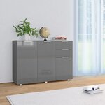 vidaXL Buffet Gris brillant 107x35x80 5 cm