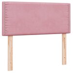 vidaXL Sommier à lattes de lit avec matelas rose 80x220 cm velours