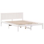 vidaXL Cadre de lit blanc Blanc Bois de pin massif 140 x 200 cm