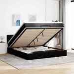 vidaXL Lit ottoman avec matelas et LED Noir 180x200cm tissu