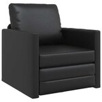 vidaXL Sofa Lit de Sol avec coussin Noir 74 x 77 x 81 cm Faux cuir
