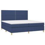 vidaXL Sommier à lattes de lit avec matelas Bleu 200x200 cm Tissu