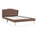 vidaXL Cadre de lit Marron Tissu 135x190 cm