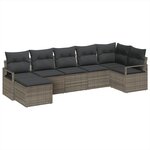 vidaXL Ensemble de canapé de jardin avec coussin 7 Pièces Gris