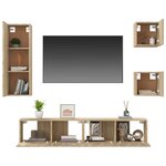 vidaXL Ensemble de meubles TV 5 Pièces Chêne sonoma Bois d'ingénierie