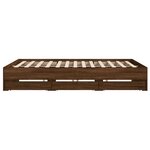 vidaXL Cadre de lit et tiroirs chêne marron 160x200 cm bois ingénierie