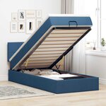 vidaXL Lit ottoman avec matelas bleu 90x200 cm tissu