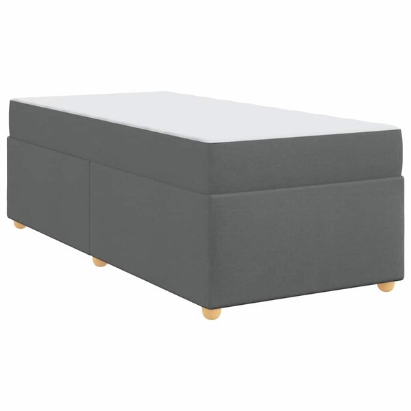 vidaXL Cadre de lit avec matelas Gris foncé 90 x 190 cm tissu