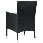 vidaXL Chaises de jardin avec coussins lot de 4 Résine tressée Noir