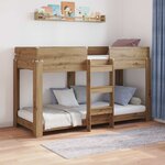 vidaXL Lit Superposé pour Enfants Chêne artisanal 75 x 190 cm