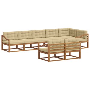vidaXL Ensemble de canapés d'extérieur 8 pc Naturel et Beige