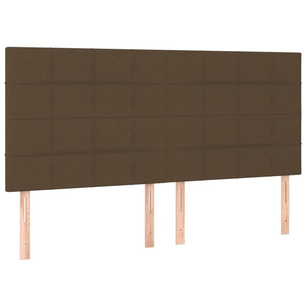 vidaXL Têtes de lit 4 Pièces Marron foncé 100x5x78/88 cm Tissu