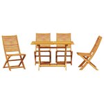 vidaXL Ensemble de salle à manger pour jardin 5 Pièces Marron