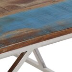 vidaXL Table basse argenté inox et bois de récupération massif