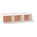 vidaXL Meubles TV 3 Pièces Blanc Bois massif de pin