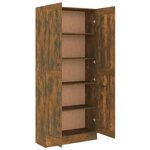 vidaXL Armoire à livres Chêne fumé 82 5x30 5x185 5cm Bois d'ingénierie