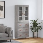 vidaXL Buffet haut Sonoma gris 69 5x34x180 cm Bois d'ingénierie