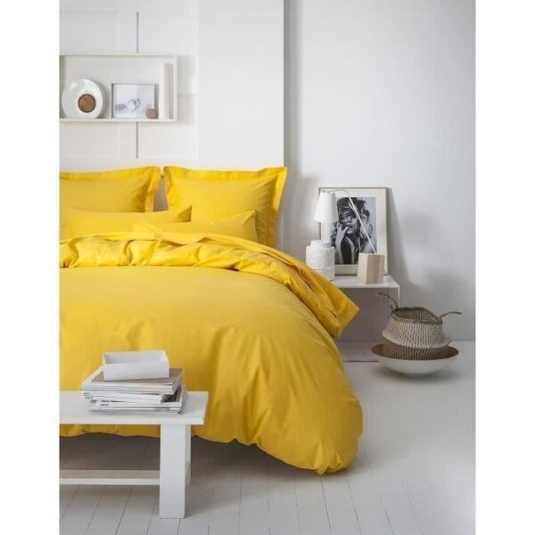 TODAY housse de couette 100% coton - 220x240 cm - Jaune safran TODAY