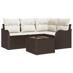 vidaXL Ensemble de canapé de jardin avec coussin 5 Pièces Gris Poly rotin