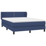 vidaXL Sommier à lattes de lit avec matelas Bleu 140x200 cm Tissu