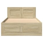 vidaXL Cadre de lit et tête de lit sans matelas chêne sonoma 90x190 cm