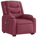 vidaXL Fauteuil inclinable de massage Rouge bordeaux Tissu