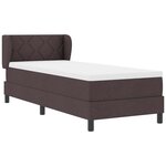 vidaXL Lit à ressorts avec matelas Marron foncé 80 x 200 cm tissu