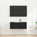 vidaXL Meuble TV mural 2 Pièces Noir 60 x 31 x 29.5 cm Bois d'ingénierie