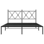 vidaXL Cadre de lit métal avec tête de lit noir 140x190 cm