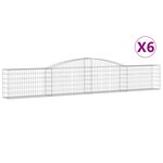 vidaXL Paniers à gabions arqués 6 Pièces 400x30x60/80 cm Fer galvanisé
