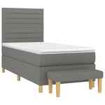 vidaXL Sommier à lattes de lit avec matelas Gris foncé 80x200 cm Tissu
