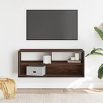 vidaXL Meuble TV chêne marron 100x31x39 5cm bois d'ingénierie et métal