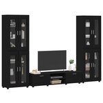 vidaXL Ensemble meuble TV avec tiroir FLORIN Noir Bois d'ingénierie
