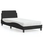vidaXL Lit avec matelas noir 90x200 cm velours