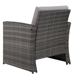 Tectake Salon bas de jardin LUCQUES 4 places - gris