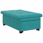 vidaXL Canapé-lit Turquoise 67 x 194 x 38 cm Velours
