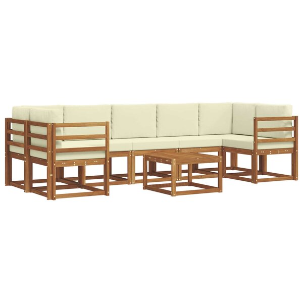 vidaXL Ensemble de canapés d'extérieur 8 pc Naturel et Crème
