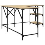 vidaXL Bureau chêne sonoma 139x139x75 cm bois d'ingénierie
