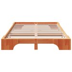 vidaXL Lit en bois massif marron ciré 120x190 cm