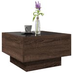 vidaXL Table basse avec LED chêne marron 50x50x30 cm bois d'ingénierie