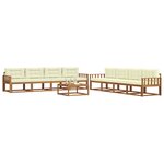 vidaXL Ensemble de canapés d'extérieur 9 Pièces Naturel et Crème