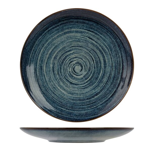 Cosy & Trendy Assiette à motif de cercles Atlantis 4 Pièces Ø27 5 cm bleu